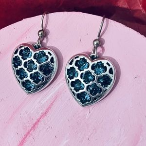 Brighton Blue Swarovski Heart Earrings